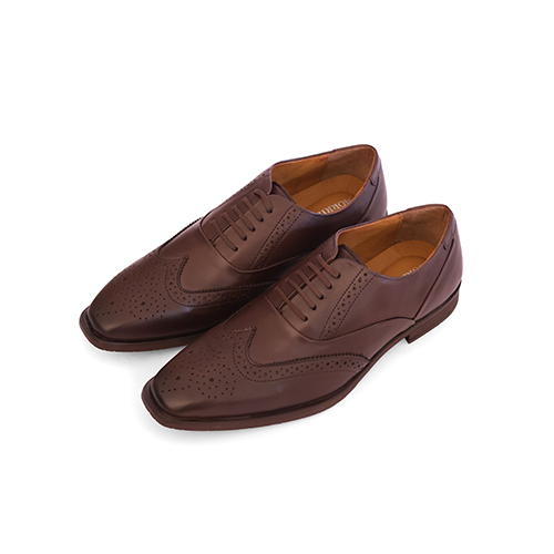 Brown Wingtip Brogue Oxford Lace-Up - Image 2