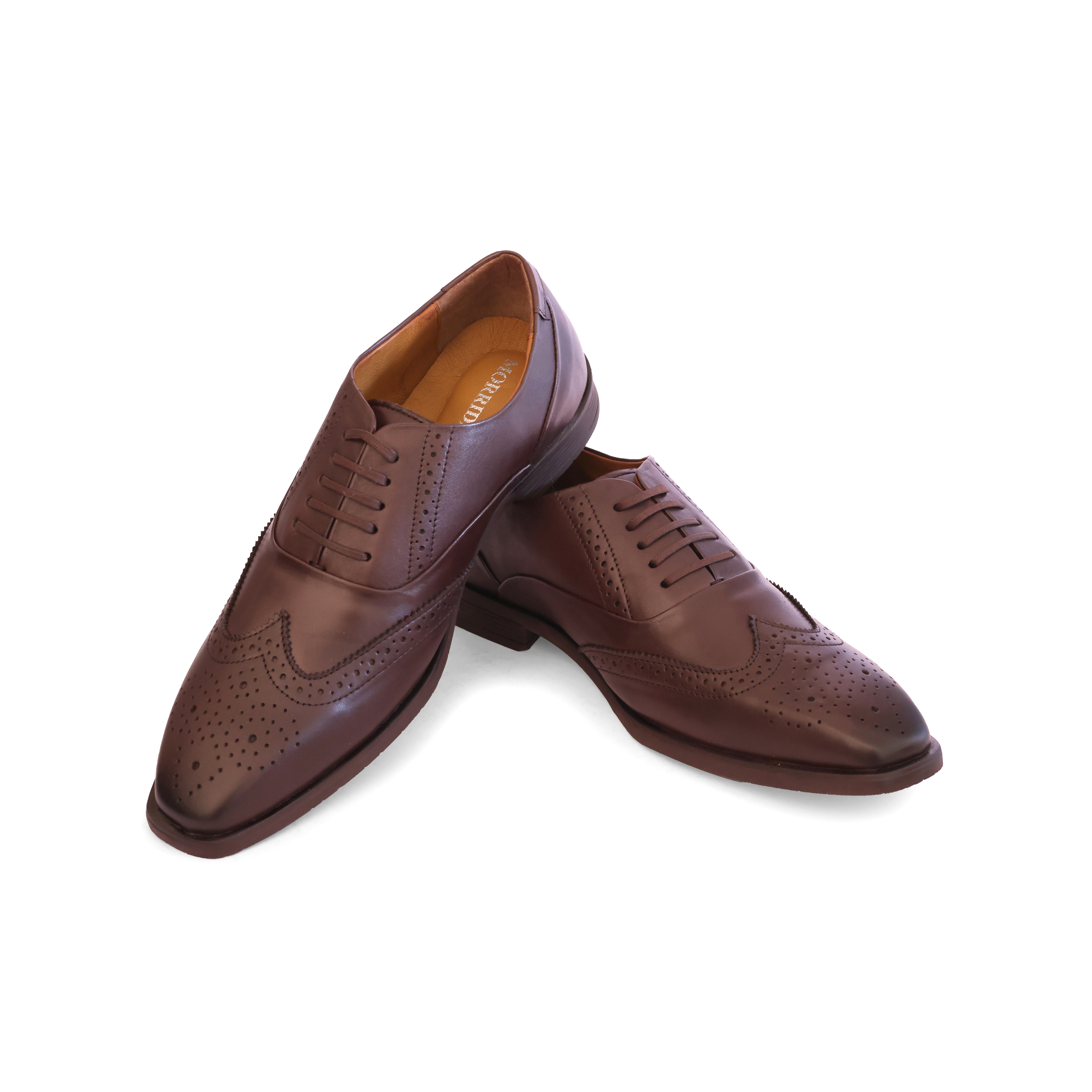 Brown Wingtip Brogue Oxford Lace-Up
