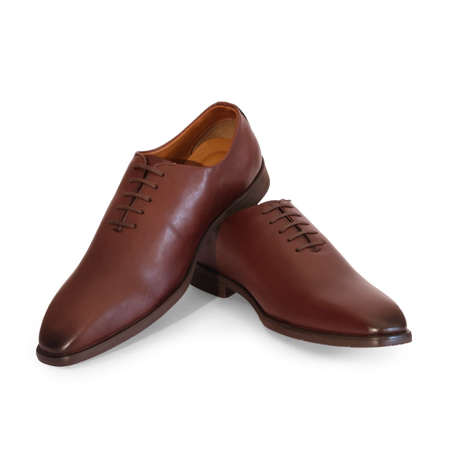 Brown Leather Wholecut Lace Ups