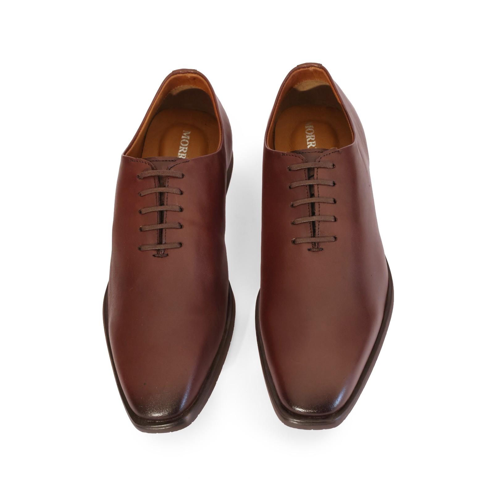 Brown Leather Wholecut Lace Ups - Image 3