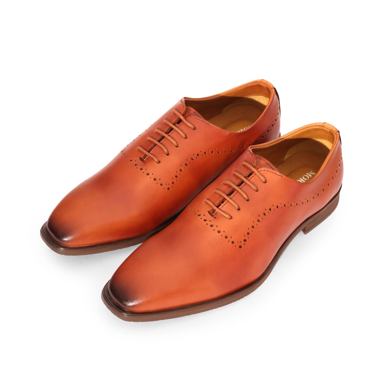 Tan Semi-Brogue Oxford Lace-Up - Image 2