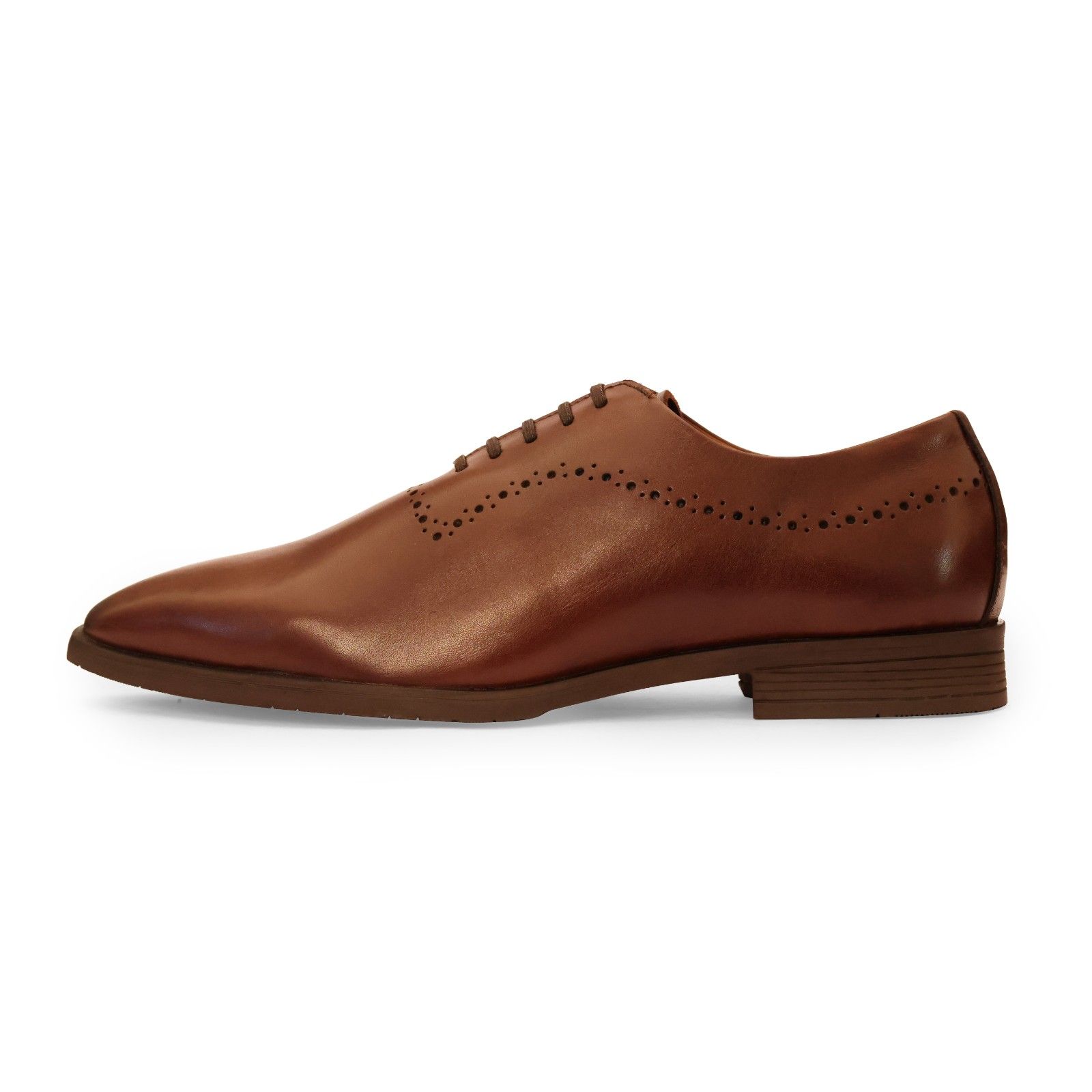 Brown Semi-Brogue Oxford Lace-Up - Image 4