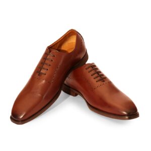 Brown Semi-Brogue Oxford Lace-Up