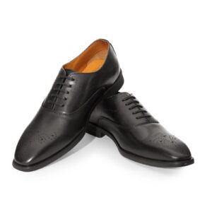 Black Lace-Up Brogue Oxford