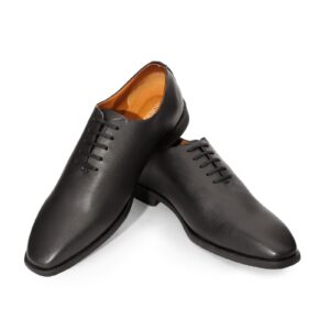 Black Leather Wholecut Lace Ups