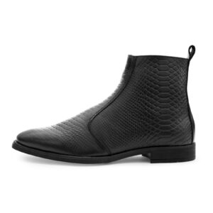 Black Texture Chelsea Boots