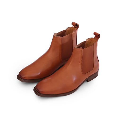 Tan Leather Chelsea Boots - Image 4