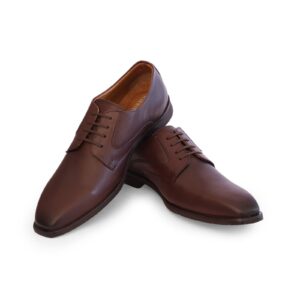 Dark Brown Plain Toe Derby Lace-Up