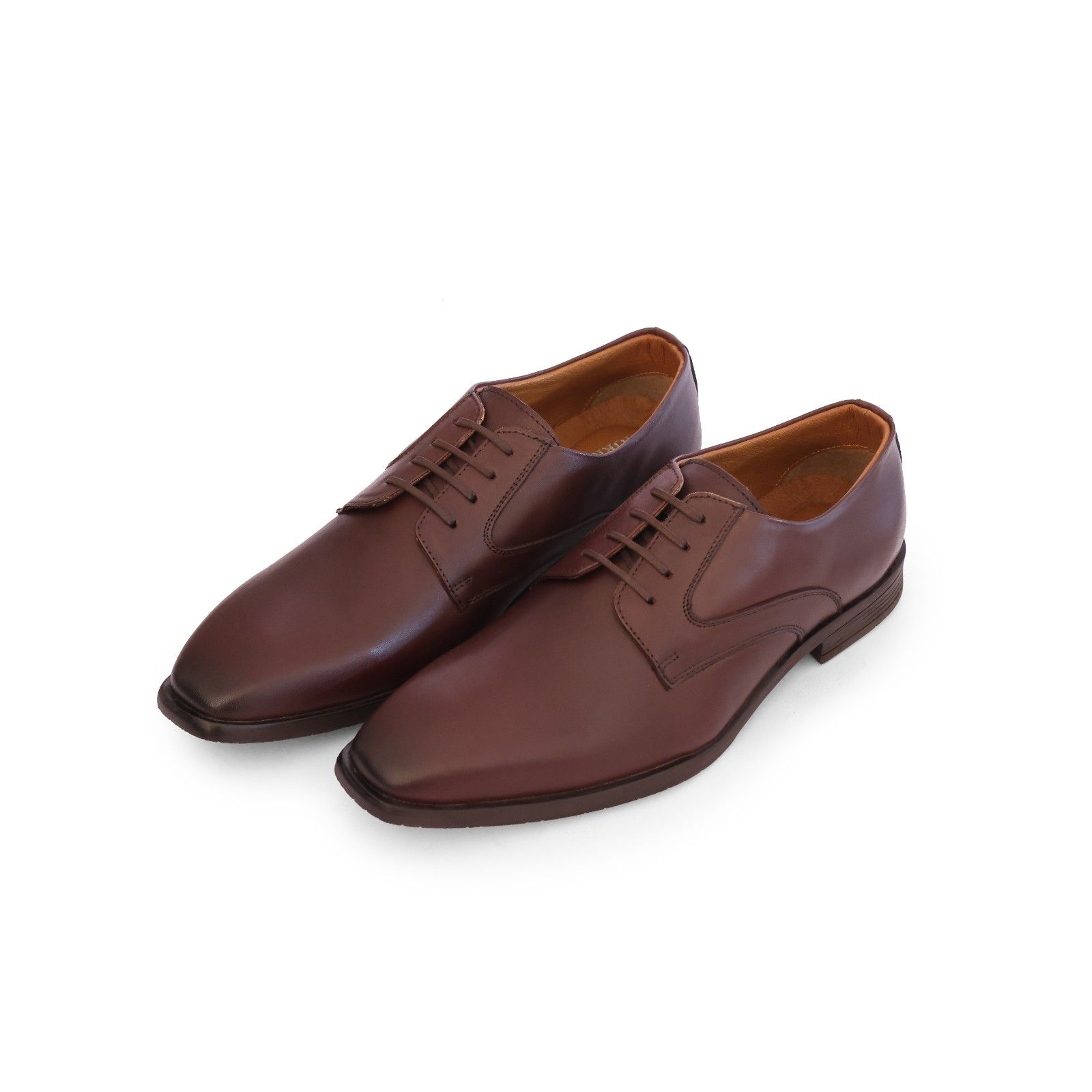 Dark Brown Plain Toe Derby Lace-Up - Image 2