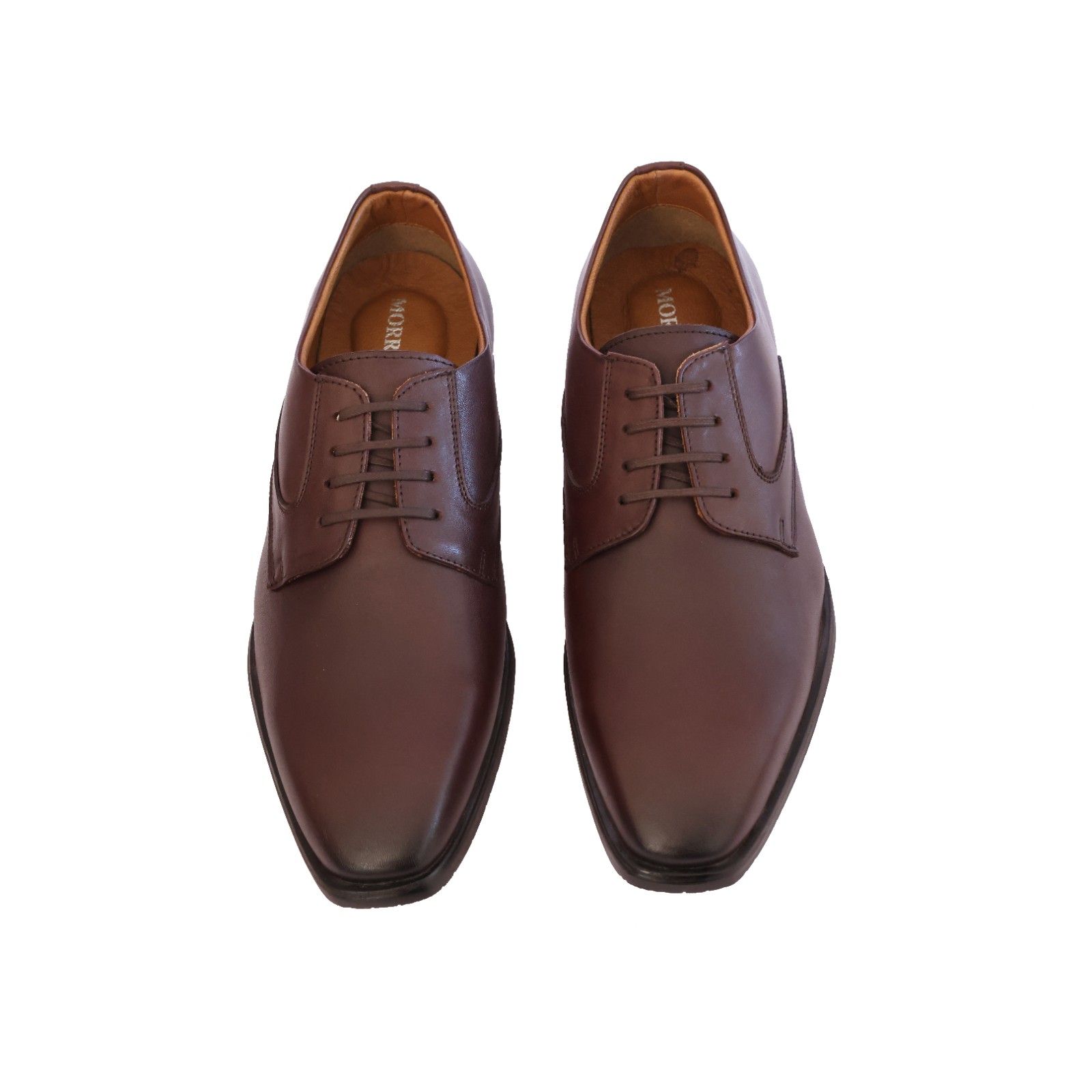 Dark Brown Plain Toe Derby Lace-Up - Image 3