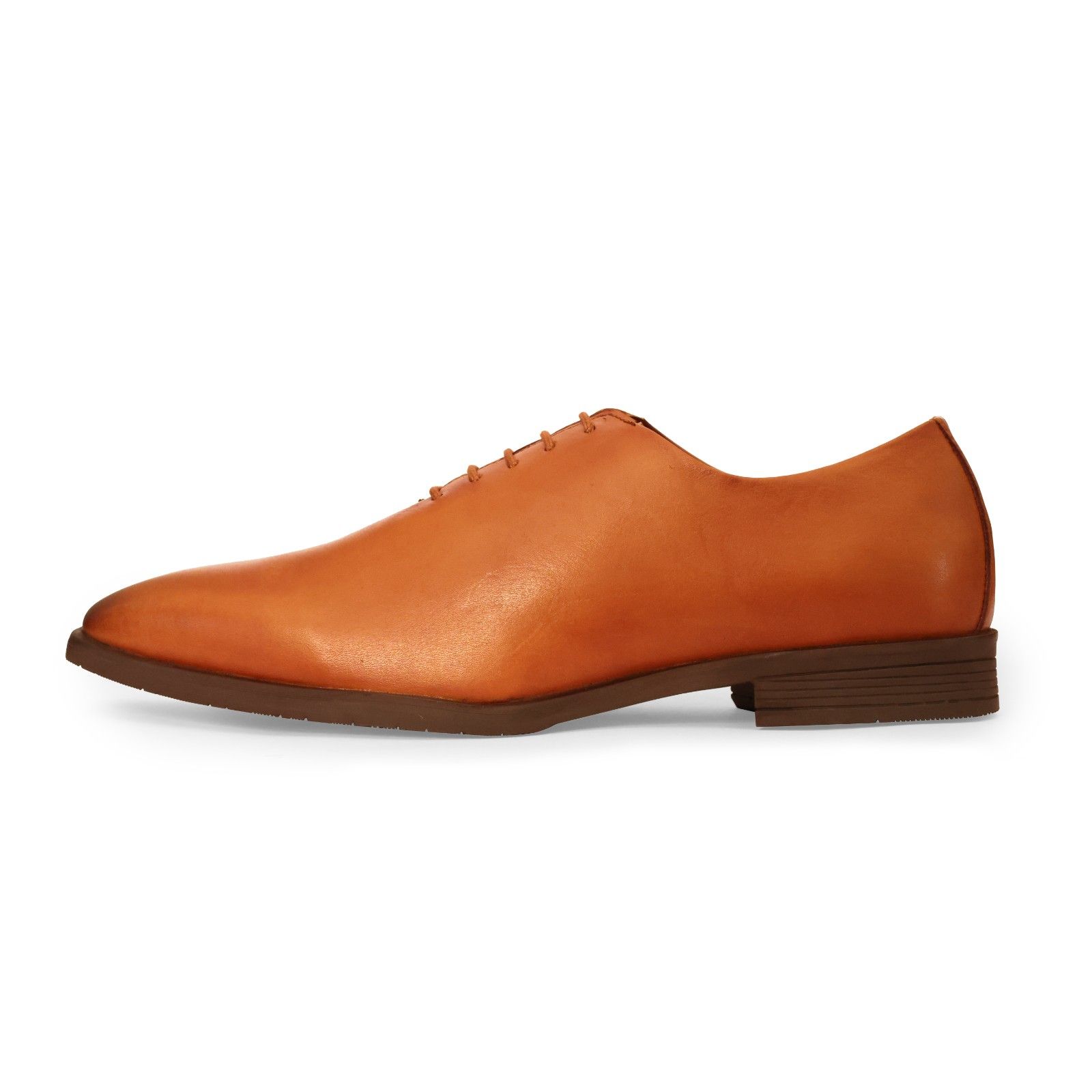 Tan Leather Wholecut Lace Ups - Image 4