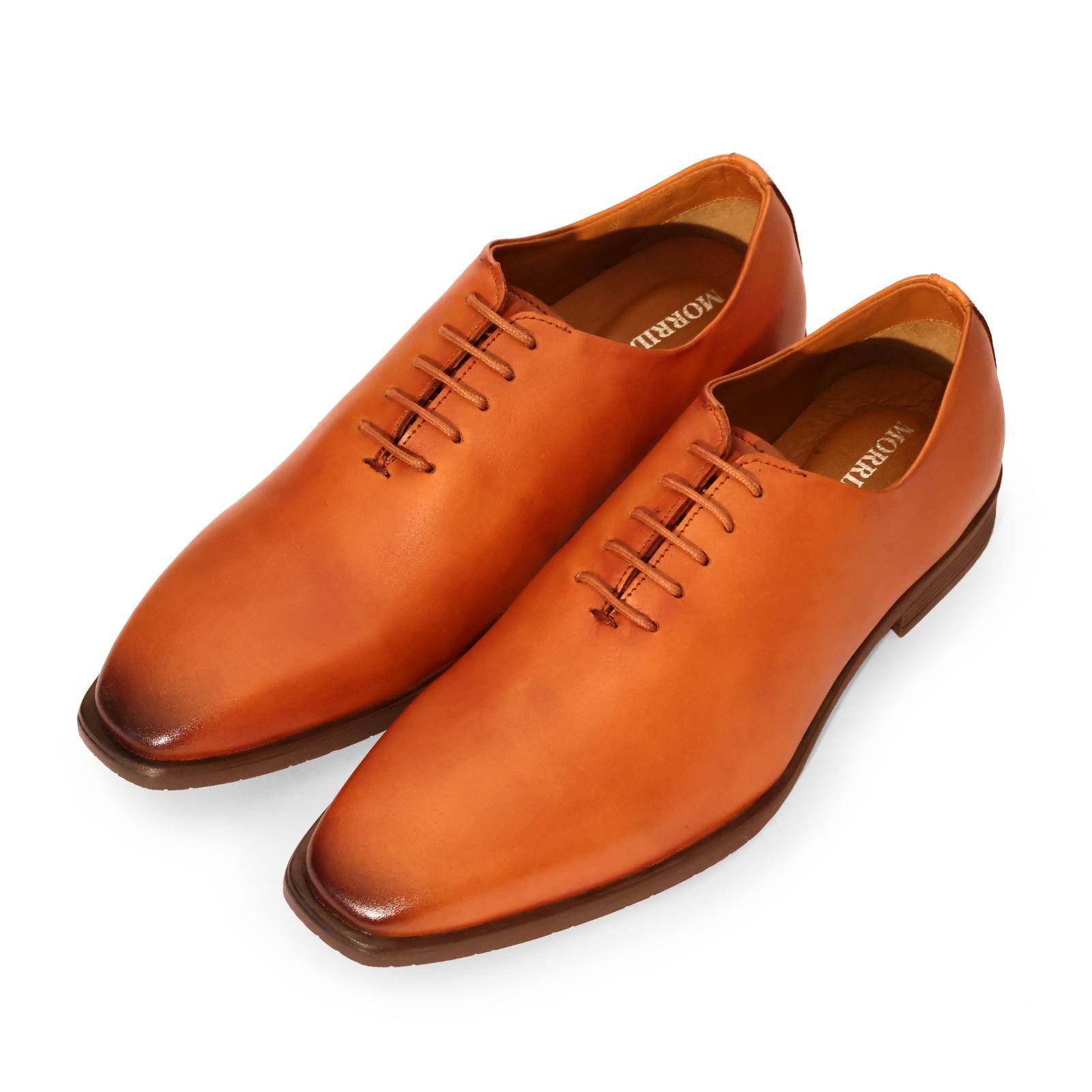 Tan Leather Wholecut Lace Ups - Image 2