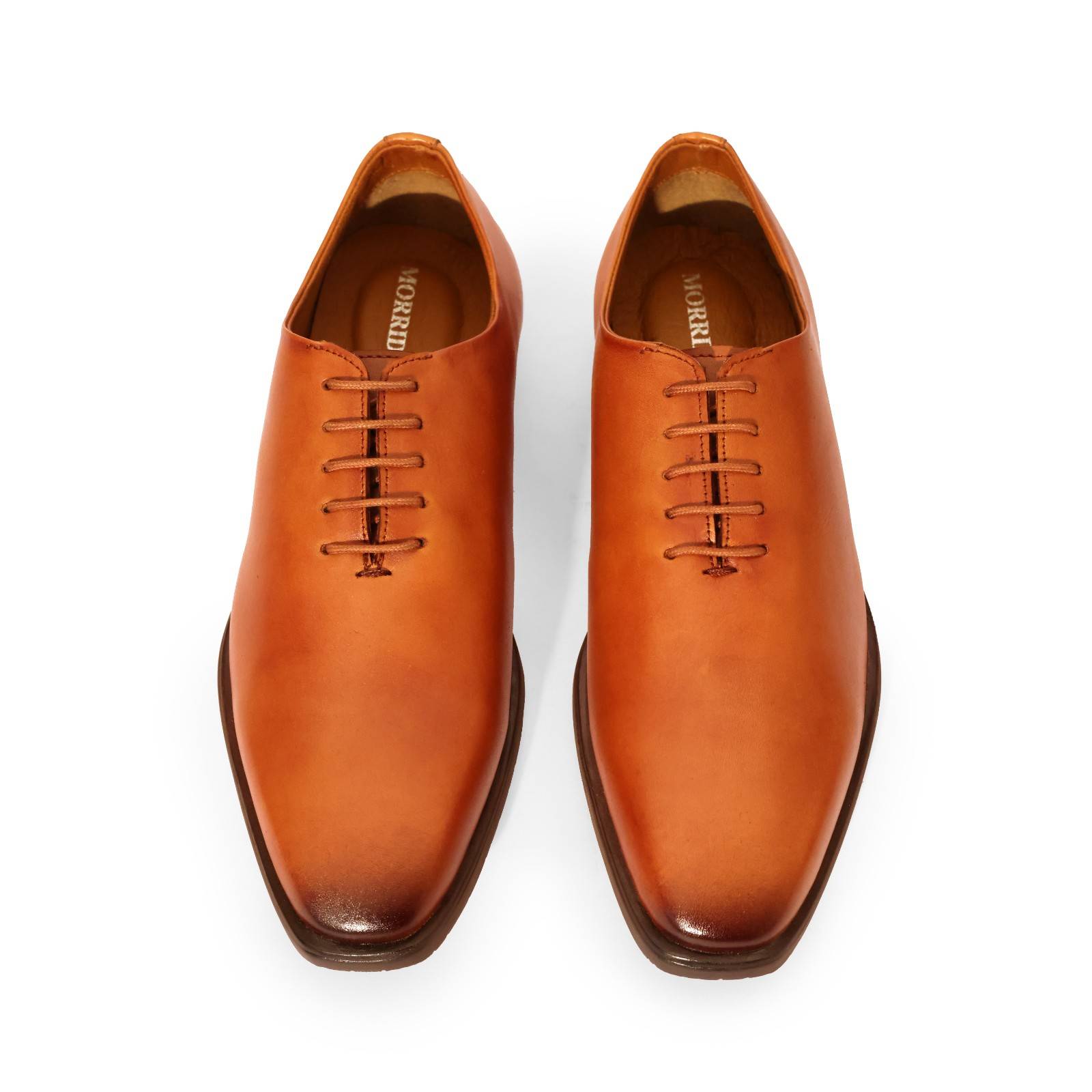 Tan Leather Wholecut Lace Ups - Image 3