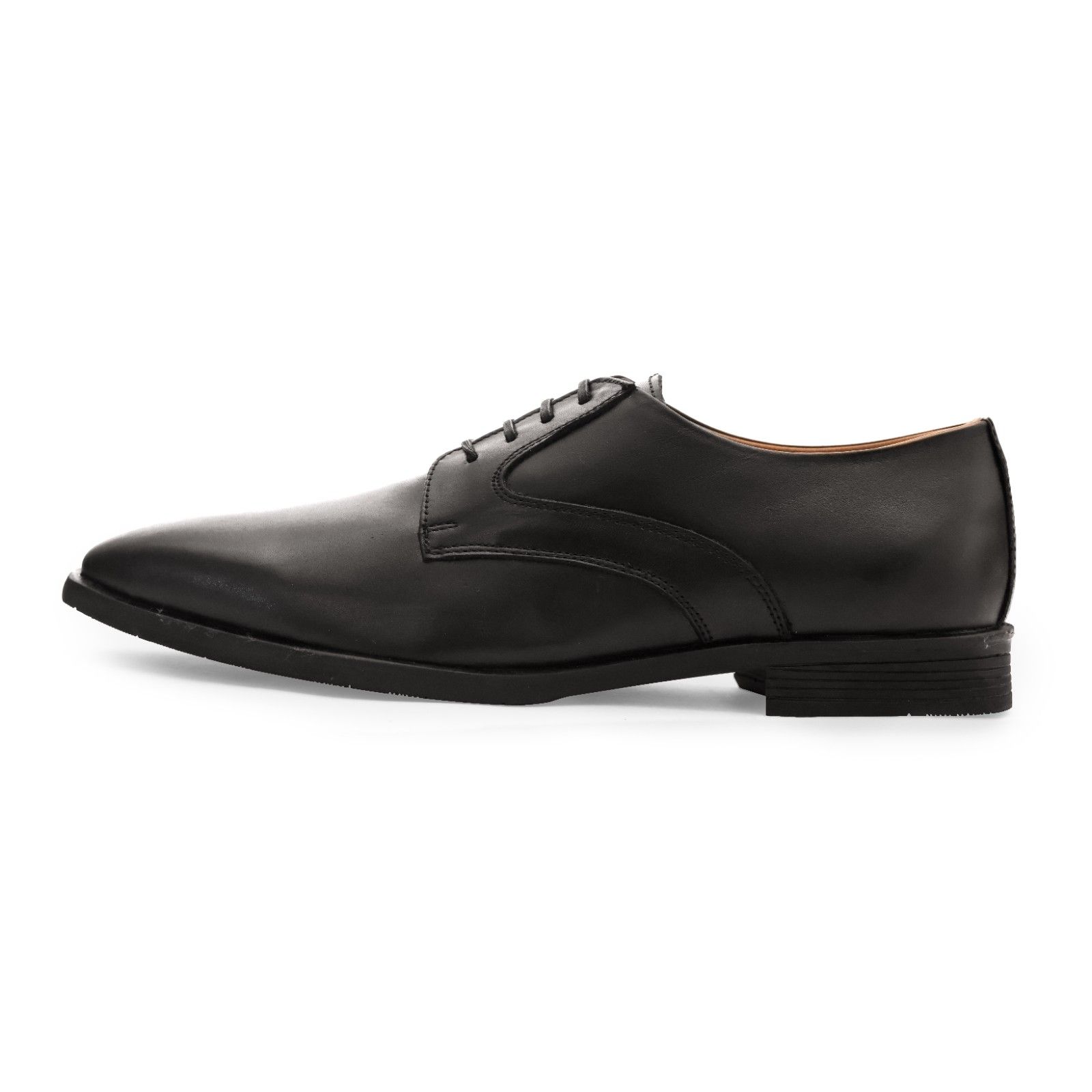 Black Plain Toe Derby Lace-Up - Image 4