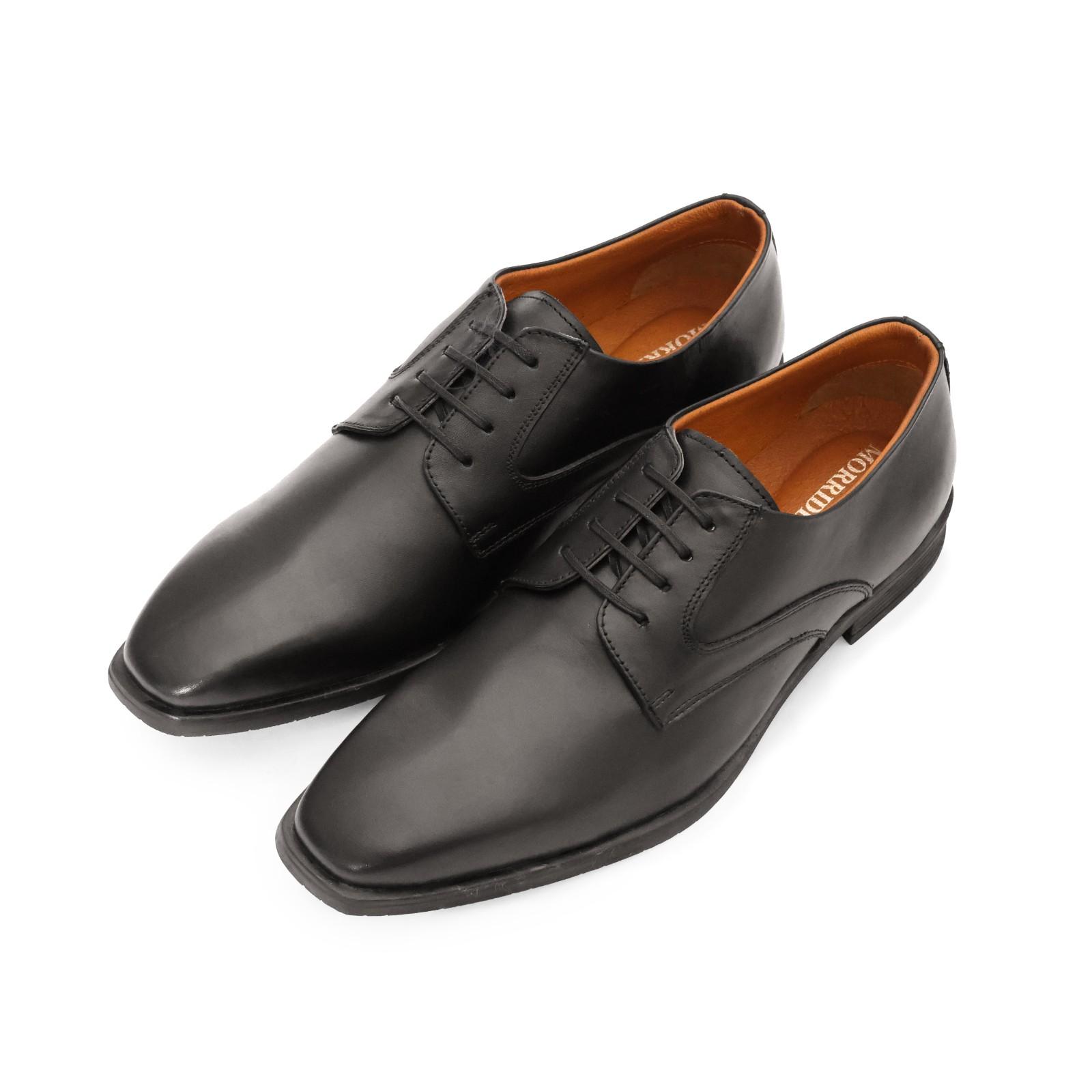 Black Plain Toe Derby Lace-Up - Image 2