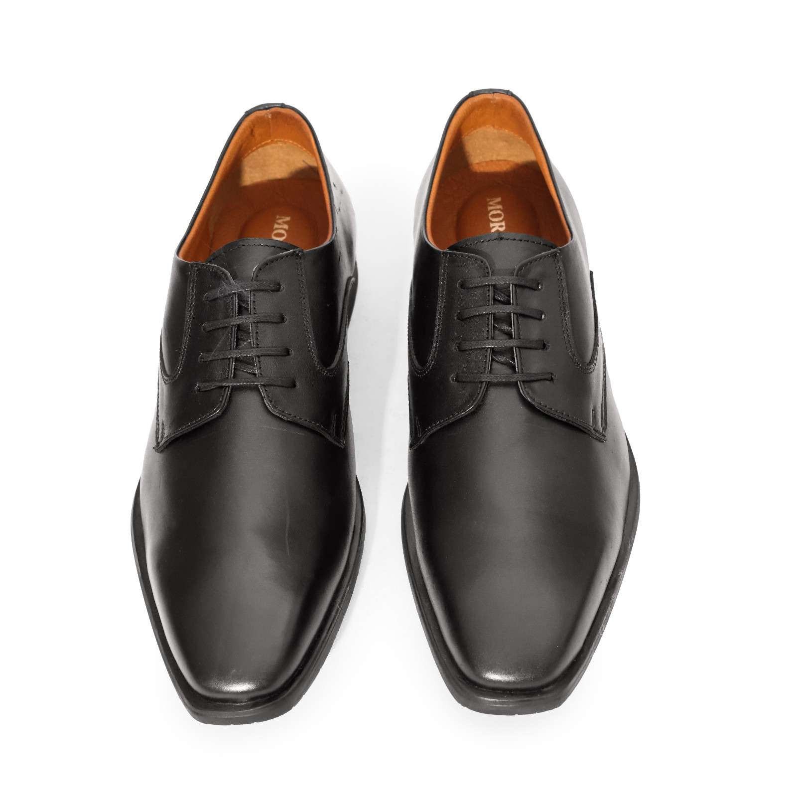 Black Plain Toe Derby Lace-Up - Image 3