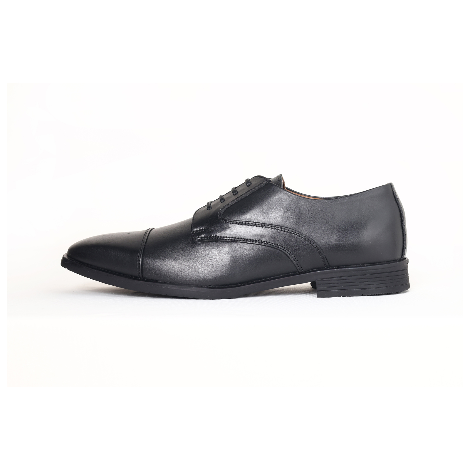 Black Cap Toe Derby Shoes - Image 5