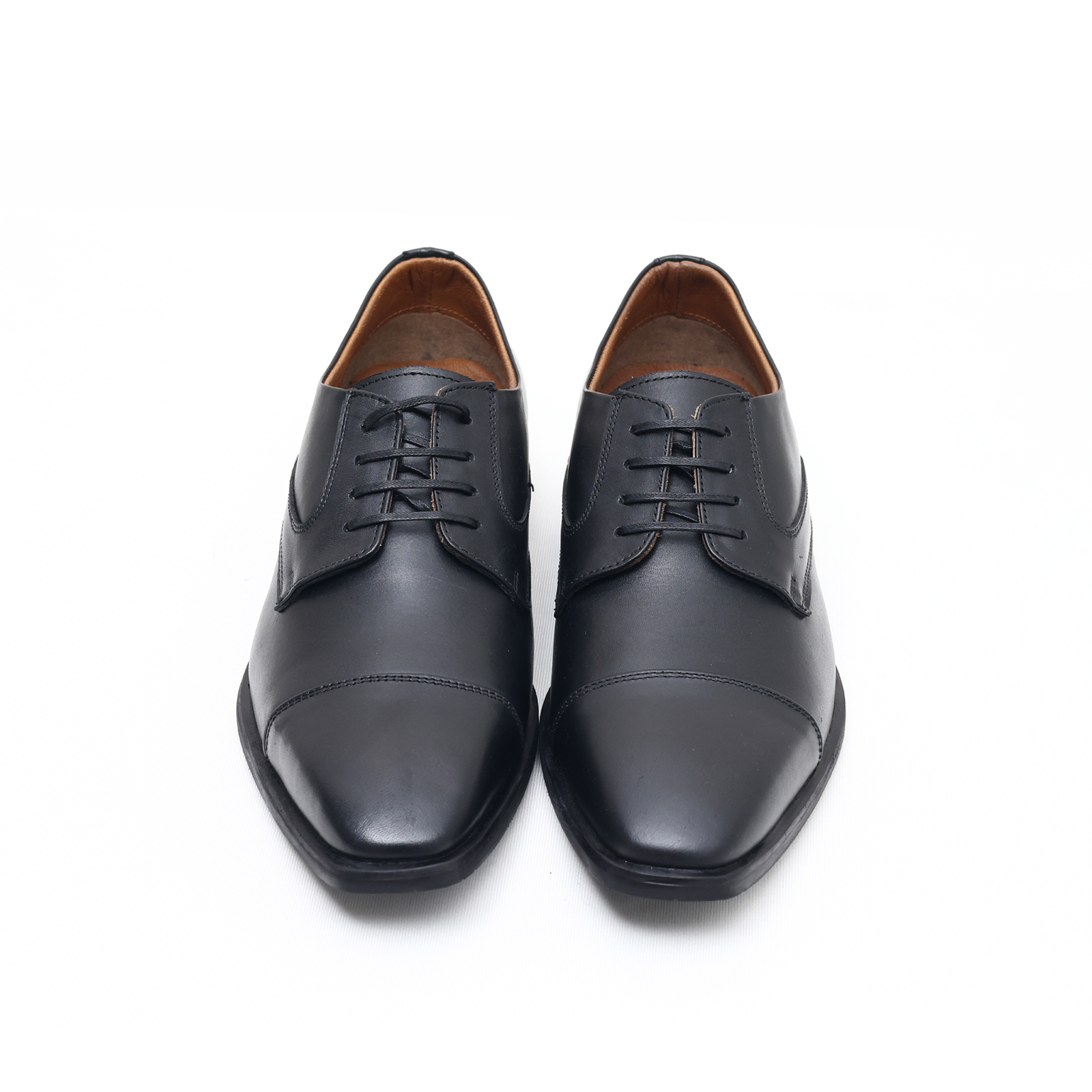 Black Cap Toe Derby Shoes - Image 4