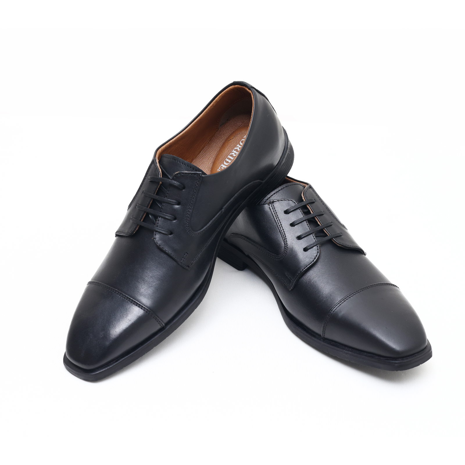 Black Cap Toe Derby Shoes